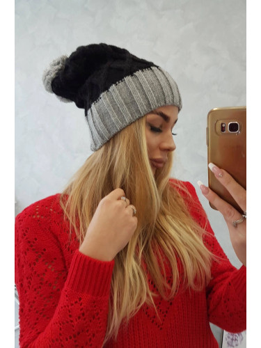 marka niezdefiniowana Cap with fleece Milano K203 black+gray