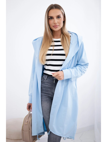 Cardigan with oversize print in azure color