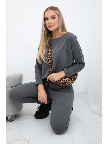Set with an oversized blouse made of graphite