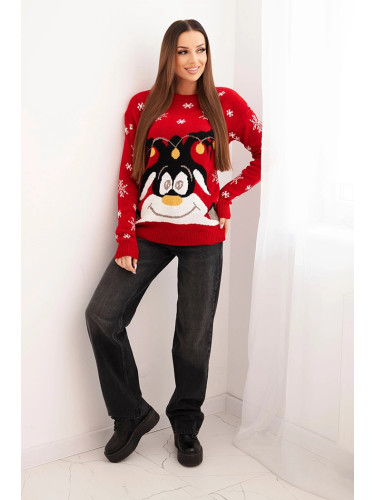 Christmas sweater with reindeer red