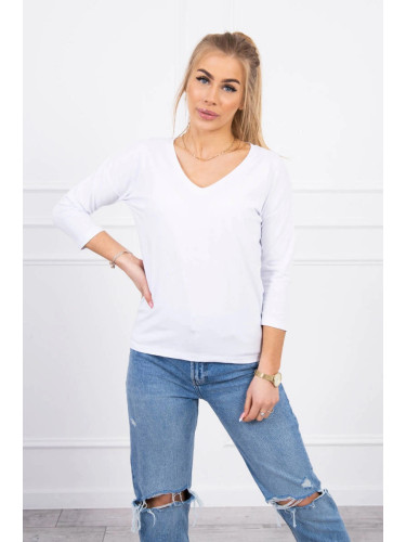 White blouse with V-neck