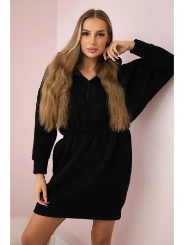 Black insulated dress with hood