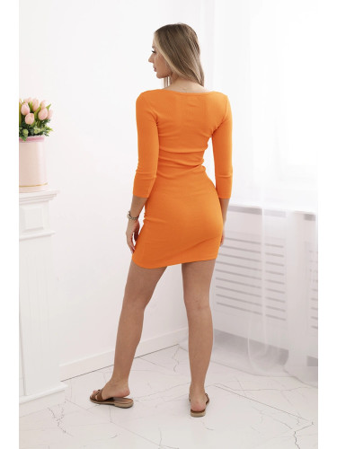 Dress with nap neckline orange