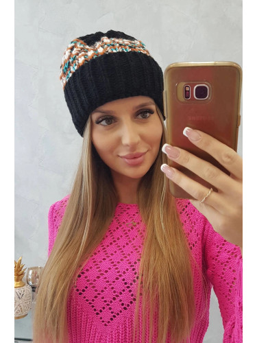 Women's cap Iris K348 black+mint