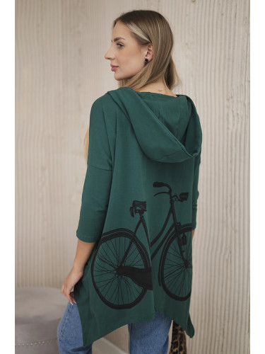 Cycling print sweatshirt green