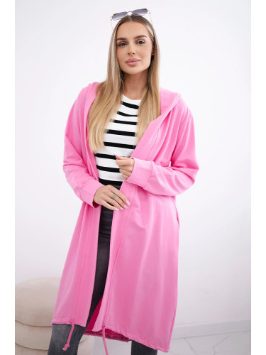 Cardigan with oversize print in light pink color