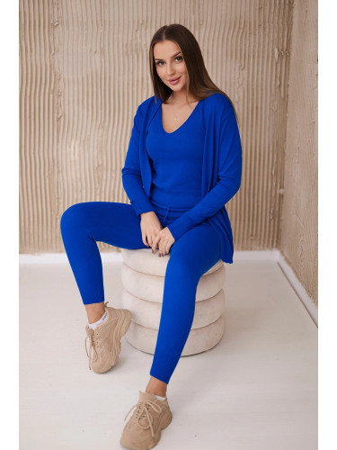 3-piece sweater set purple-blue