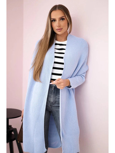 Sweater with batwing sleeve blue