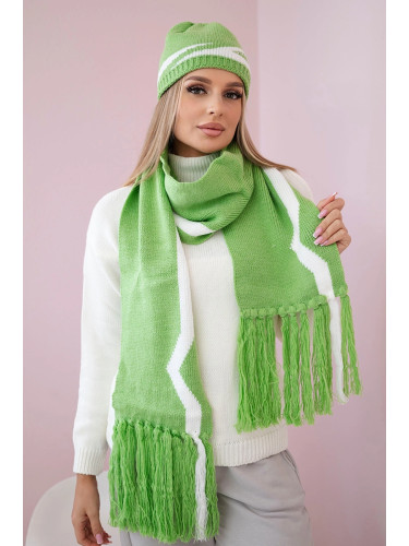 Women's set with scarf Jagna K356 pistachio