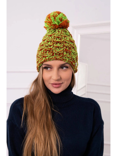 Kesi Cap with fleece Fiona K275 green neon + red