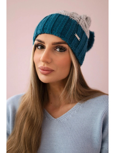marka niezdefiniowana Cap with fleece Paris K212 gray+marine