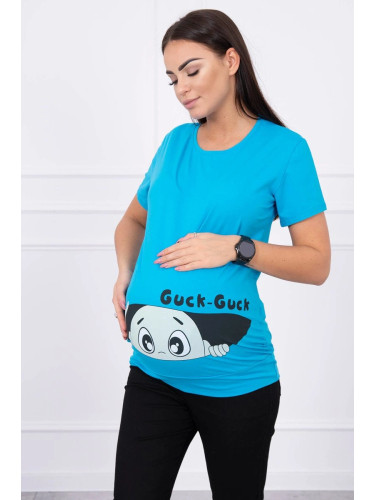 marka niezdefiniowana Maternity blouse Guck turquoise