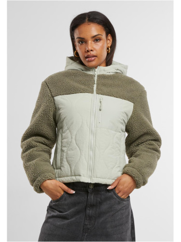 Women's jacket Sherpa Crinkle Nylon Mix light green/stone green