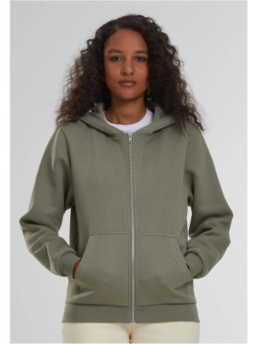 Women's zip-up sweatshirt Fluffy olive