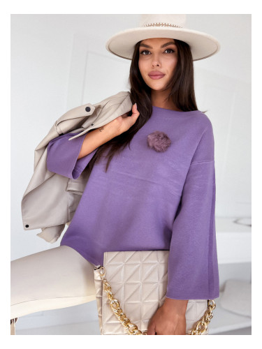 Sweter damski oversize GAIA fioletowy Dstreet