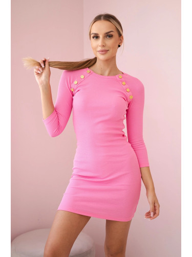 Dress with decorative buttons light pink