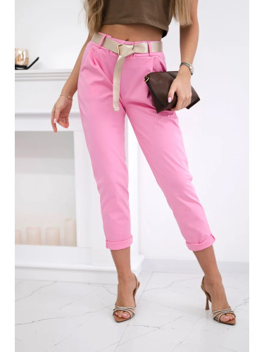 Kesi Włoski Punto trousers with belt pink