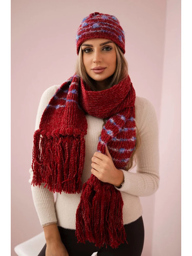 marka niezdefiniowana Women's set with a shawl Anika K304 red