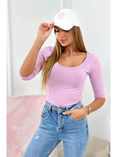 Blouse with a round neckline light purple