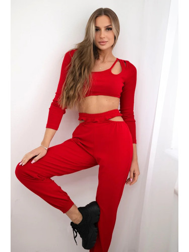 Complete with red blouse