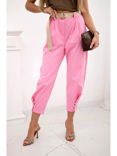 Kesi Włoski Summer Punto trousers with leg closure light pink