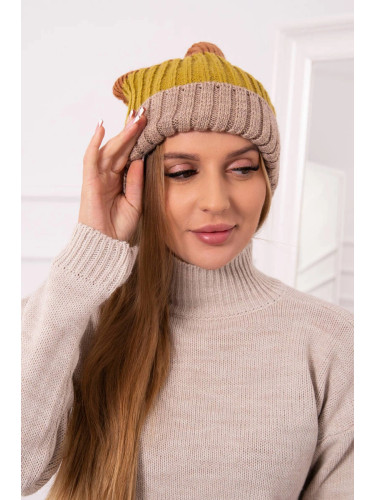 Kesi Cap with fleece Bojana K265 beige+kiwi+camel