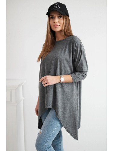 Oversize blouse in graphite melange