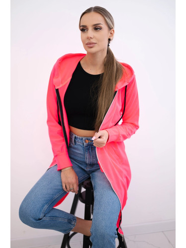 Dress with hood and hood pink neon