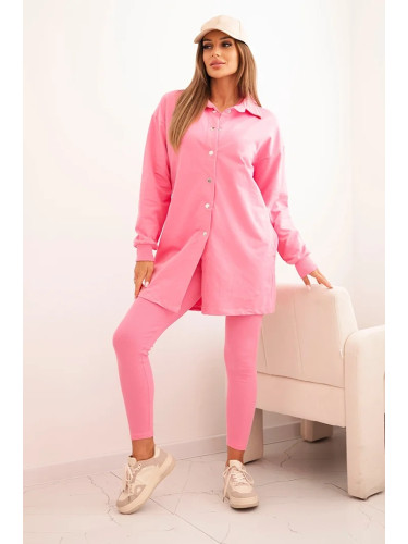 3-piece set of sweatshirt, top and leggings light pink