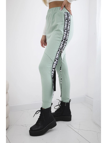 Pants/suit with dark mint selfie lettering