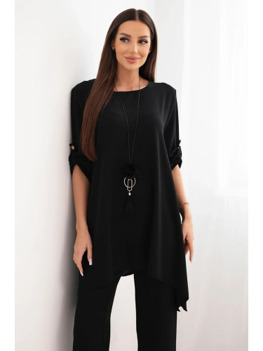 Kesi Włoski Set of blouse + pants with pendant black