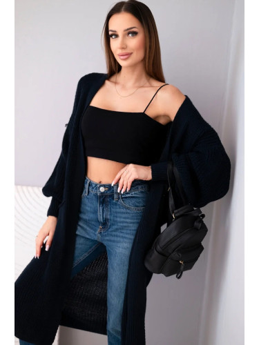 Kesi Włoski Sweater long cardigan Dark denim
