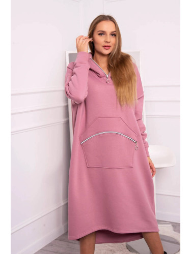 Insulated dress with hood navy pink
