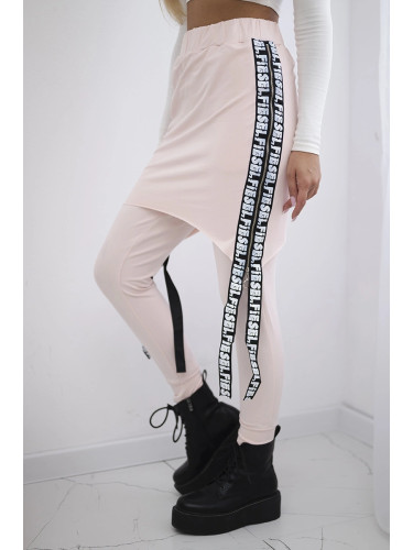 Pants/suit with selfie lettering powder pink