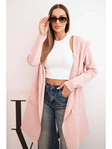 Cape with loose hood dark powder pink