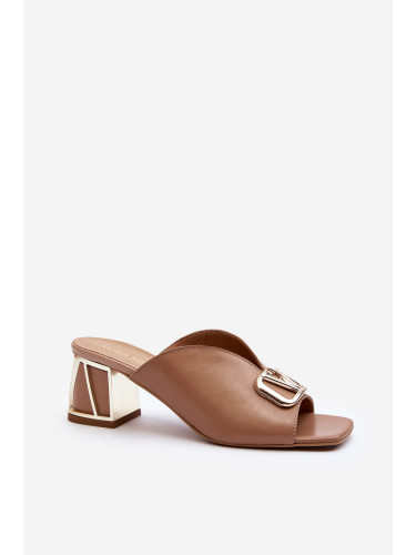 Елегантни дамски сандали на ток Laura Messi 2771 Бежови