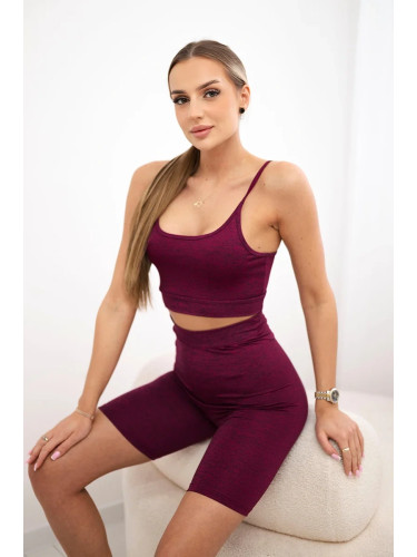 Set of sports top + fuchsia leggings