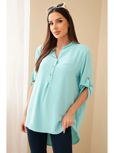 Kesi Włoski Blouse with a longer back dark mint