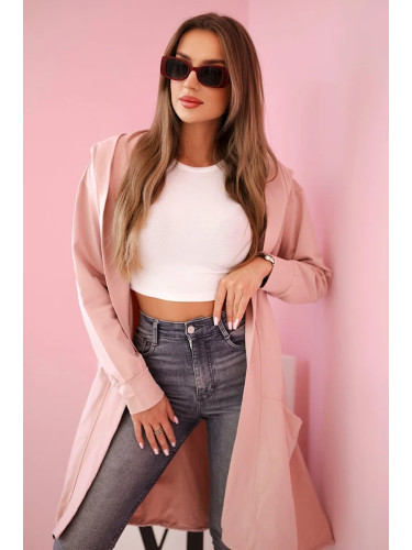 Oversize dark powder pink hooded cape