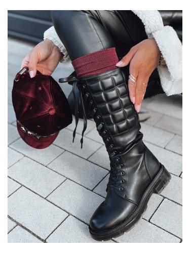 Дамски черни ватирани ботуши JINOVA