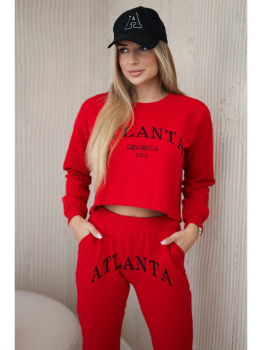 Set with red Atlanta print