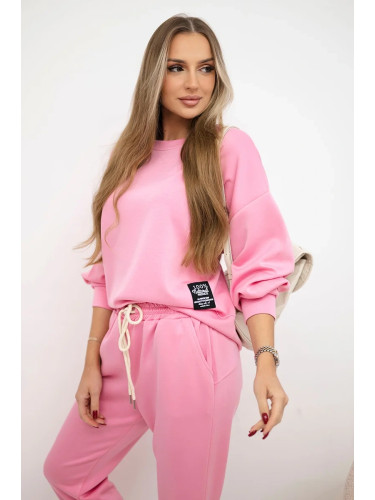 Kesi Włoski Viscose set sweatshirt + pants light pink
