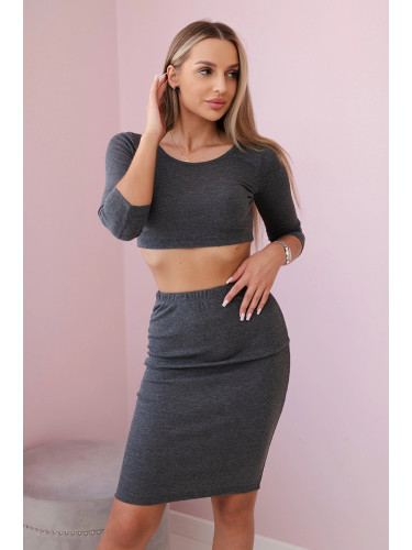 Set of blouses with graphite skirt