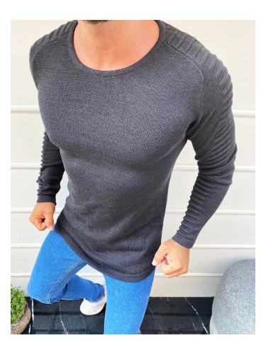 DStreet Sweter męski wkładany przez głowę antracytowy