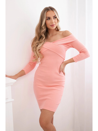 Apricot V-neck dress