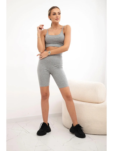 Set of sports top + leggings gray
