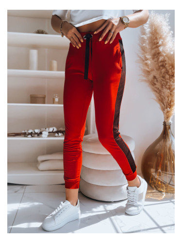 DStreet Spodnie dresowe damskie LORENA czerwone