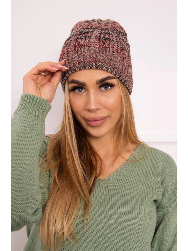 Kesi Cap with fleece Melisa K241 burgundy+beige