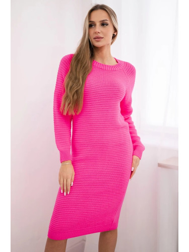 Striped sweater dress pink neon