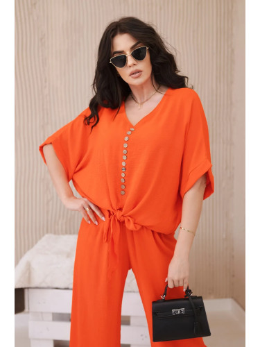 Set of blouses with orange trousers